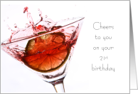 21st Birthday Coronavirus Drink Humor Cheers to You card