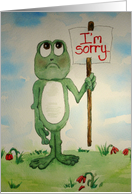 Frog I’m Sorry Wilting Flowers Forgive Me Apology card