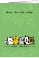 Thanks for volunteering, Volunteers, Cats card