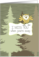I Miss You While You’re Away - Forest and Owl card