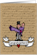 Congratulations - Gay Wedding Couple card
