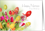 Tulips and Painted Eggs - Happy Norooz From All of Us card