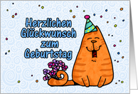 happy birthday cat - German card
