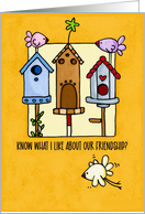 Friendship Birdhouse and Birds card
