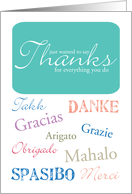 Thanks in Many Languages - Admin Professionals Day card