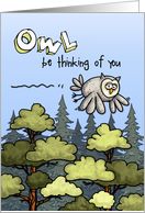 Thinking of you at summer camp - owl card