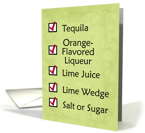 Happy Cinco de Mayo Margarita Recipe Perfect Ingredients card