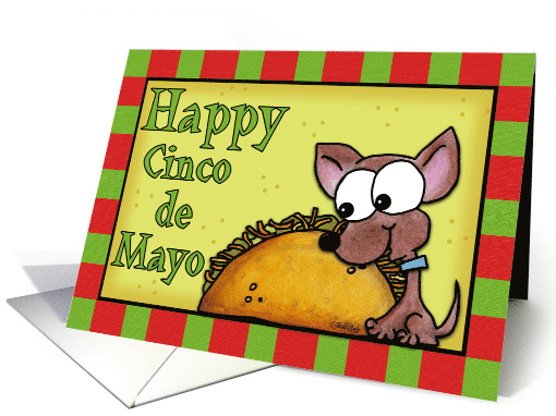 Happy Cinco de Mayo humor Chihuahua and Taco card (896117)