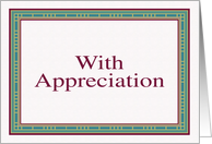 With appreciation card