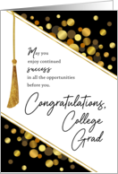College Graduation Congratulations Faux Tassel Gold Confetti Dots card