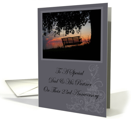Scenic Beach Sunset Dad & His Partner 23rd Anniversary card (1183204)