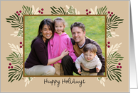 Rustic Holiday Berries and Branches Photo Card