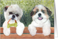 Cute I Love You Card Best Friend Puppy Painting card