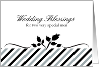 Congratulations Wedding Blessings Gay Marriage Grey Black Stripe card
