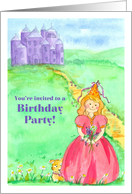 Birthday Party Invitation Pink Princess Castle card