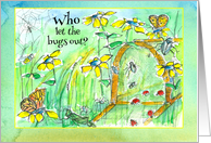 Birthday Party Invitation Bugs Butterfly Garden Insects card