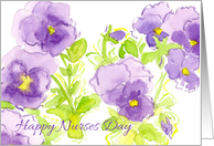 Happy Nurses Day Purple Pansy Garden Flowers card