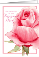 Engagement Party Invitation Pink Rose Watercolor card