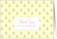Thank you Bridal Shower Gift Yellow Sage Green Floral Art card