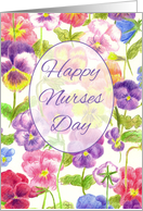 Happy Nurses Day Pansy Flower Garden card