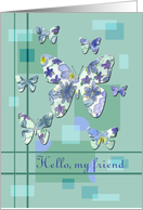 Hello My Friend Butterfly Abstract Art card