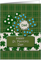 Dad Happy St. Patrick’s Day Dotted Clovers Plaid card