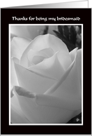 Bridesmaid Thank You Card -- Black and White Rose Design card