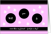 Dear Friend Bridesmaid Request -- Flower Fun in Pink card