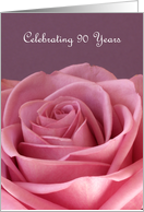 90th Birthday Invitation -- Birthday Rose card