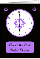 Violet Around the Clock Bridal Shower Invitation card