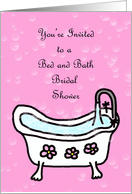 Pink Bubbles Bed and Bath Bridal Shower Invitation card