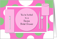 Recipe Bridal Shower Invitation -- Colorful Place Setting card