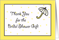 Bridal Shower Gift Thank You Card -- Yellow card