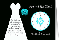 Around the Clock Bridal Shower Invitation in Blue card