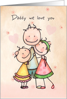 Happy Father’s Day for father - Cute Stick Figures card