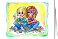 Peace Sign Love Happiness Hippie Flower Children Hippies card