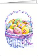 Easter Basket of Painted Eggs Easter Fun card