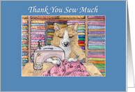 Corgi Dog Sewing, Thank You card