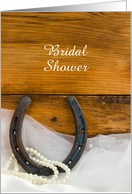 Bridal Shower Invitation, Horseshoe and Pearls, Custom Personalize card