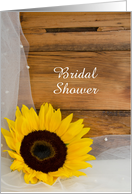 Bridal Shower Invitation, Yellow Sunflower and Veil,Custom Personalize card