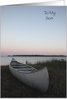 Thinking of You Son - Canoe on the Beach card