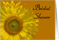Yellow Sunflower on Orange Bridal Shower Invitation card