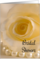 Bridal Shower Invitation White Rose and Pearls card