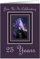 25th Anniversary Invitation Purple Iris card