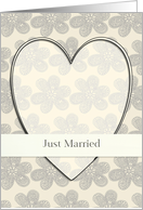 Announcement just married - heart & flowers card