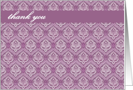 thank you purple mauve damask card