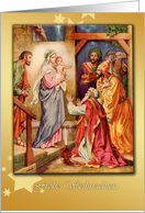 Frohe Weihnachten, German Christmas Nativity & Wise Men card