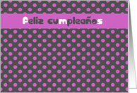 feliz cumpleanos spanish happy birthday card polka dots pink card