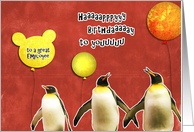 Happy Birthday to a great Employee, Business birthday card, penguins card