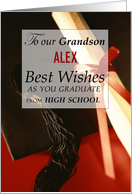 Grandson Custom Name High School Graduation card